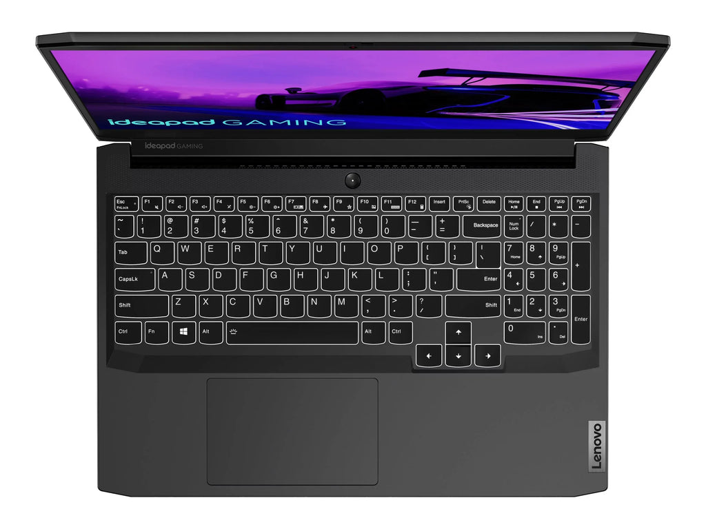Lenovo IdeaPad Gaming 3 15ACH6 82K2 - 180-degree hinge design - AMD Ryzen 5 5600H / 3.3 GHz - Win 11 Home - GF RTX 3050 Ti  - 8 GB RAM - 512 GB SizeSizeD NVMe, TLC - 15.6" IPSize 1920 x 1080 (Full HD) @ 120 Hz - Wi-Fi 6 - shadow black - kbd: USize