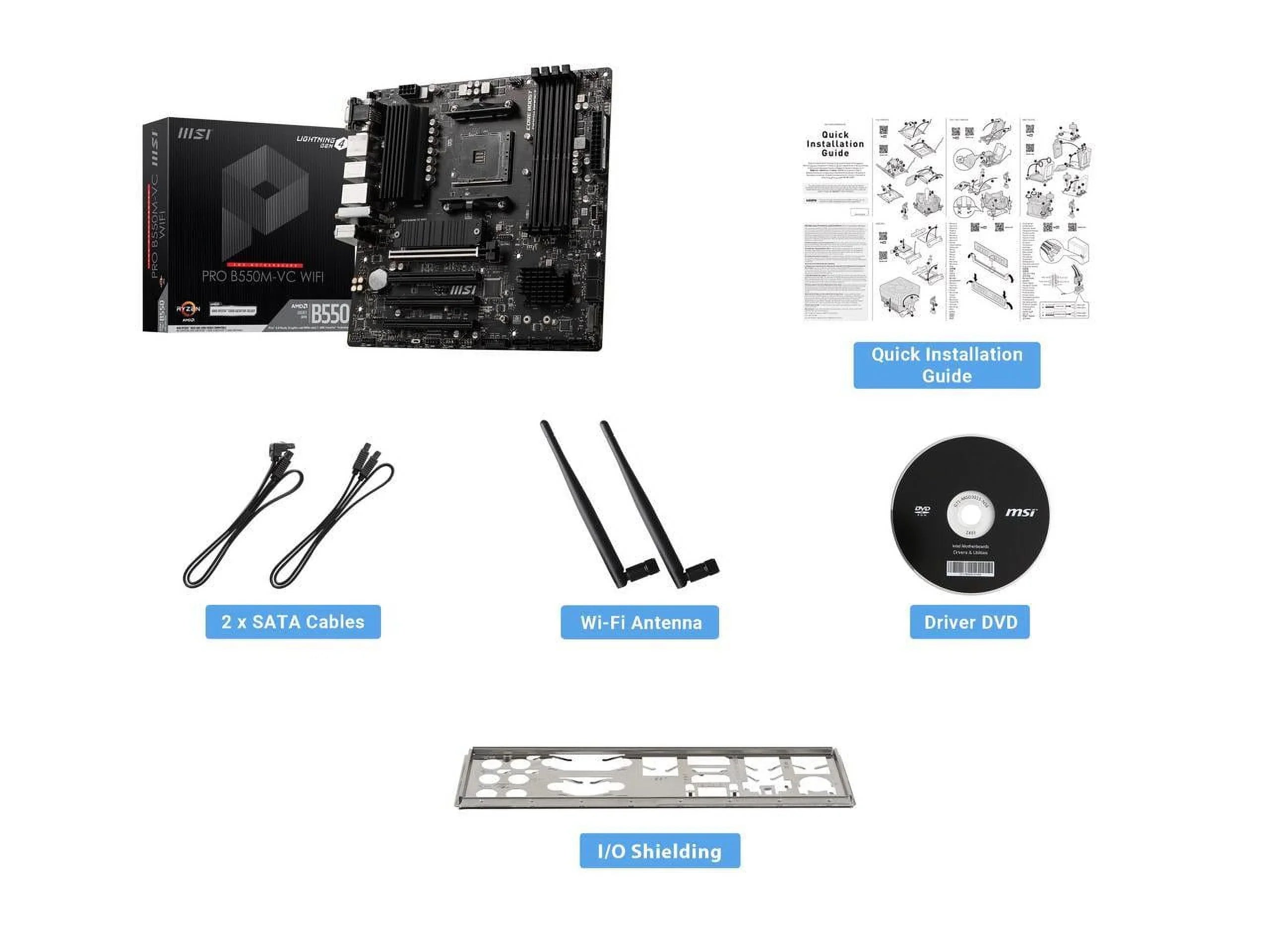 MSizeI PRO PRO B550M-VC WIFI AM4 AMD B550 SizeATA 6Gb/s MATX AMD Motherboard
