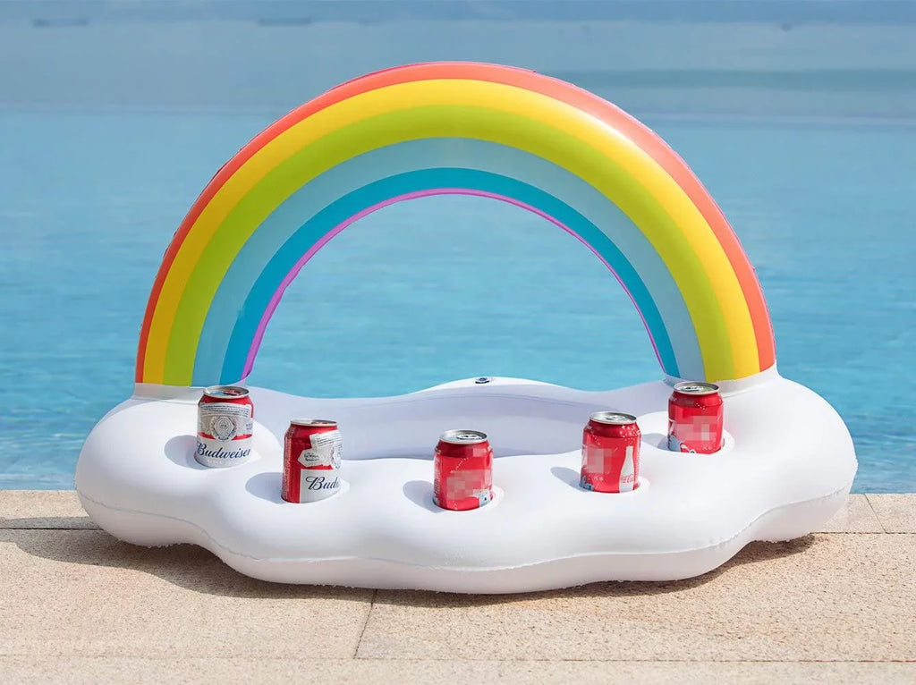 Creative Pool Float Party Accessori Water Inflatable Rainbow Cloud Drink Holder Pool Floats Toy
