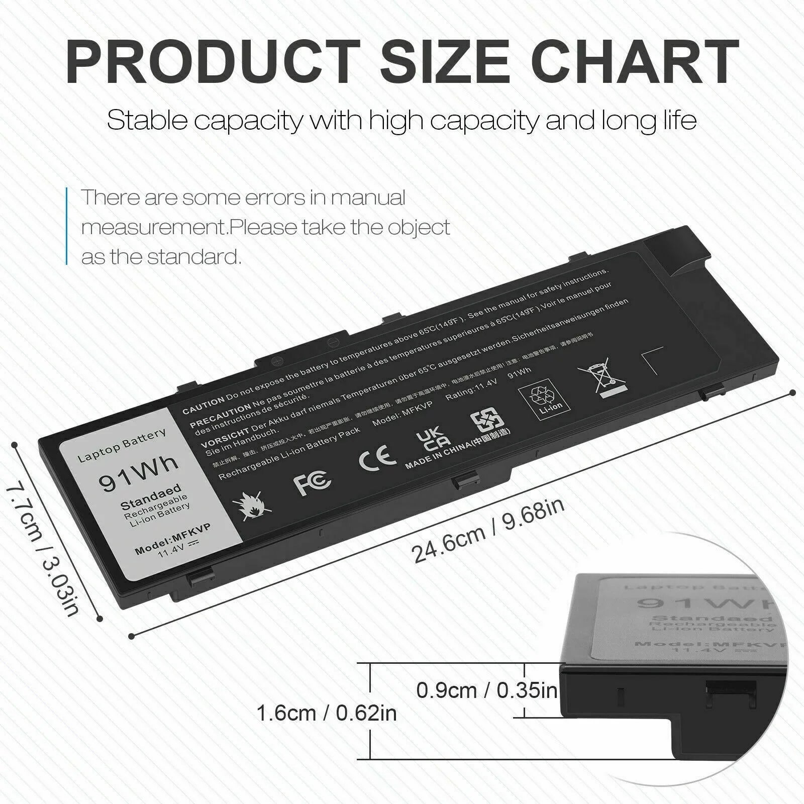 MFKVP GR5D3 Battery For Dell Precision 15 7510 7520 17 7710 7720 M7510 M7710 USize