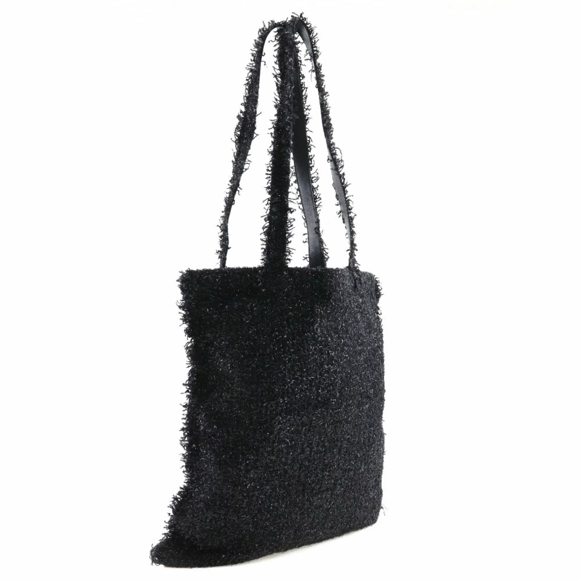 Pre-Owned CHANEL Chanel Robot Tote Bag Cocomark A94646 Tweed Black/Sizeilver Hardware Unisex (Good)