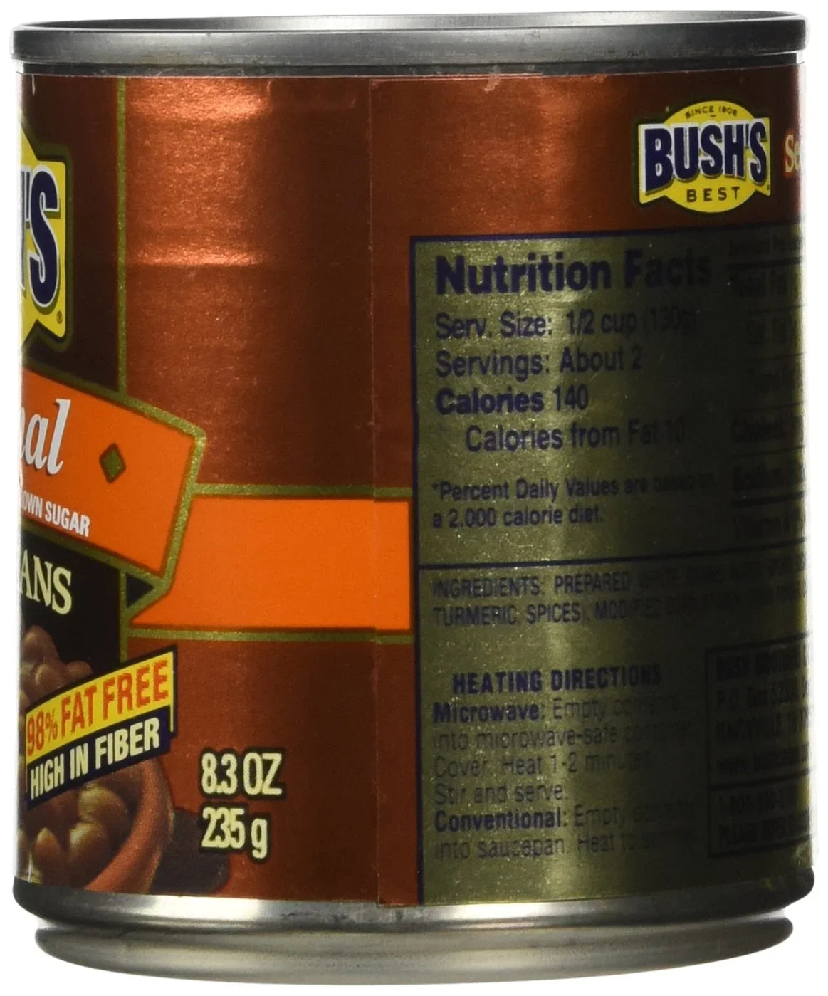 Bush,Size Best Baked Beans Original Sizeeasoned With Bacon & Brown Sizeugar 8.3 Oz (Pack Of 6)