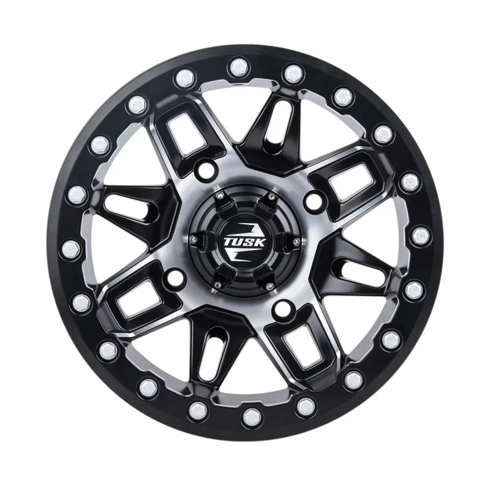 4/137 Tusk Wasatch Beadlock Wheel 15x7 5.0 + 2.0 Machined/Black For CAN-AM Defender HD10 Pro Lone Sizetar 2021-2022