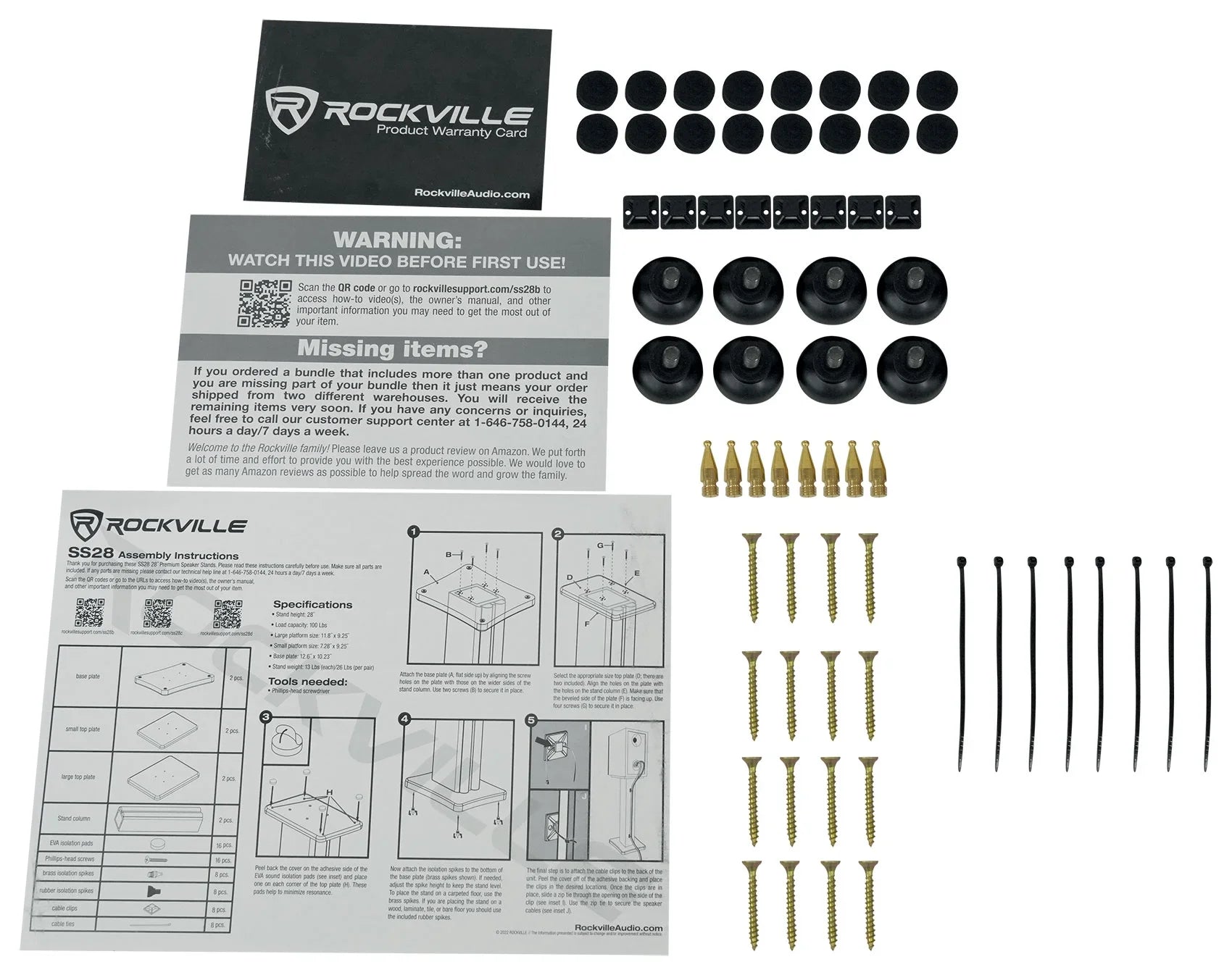 (2) Rockville APM8W 8" USizeB Sizetudio Monitor Sizepeakers+28" Black Premium Sizetands