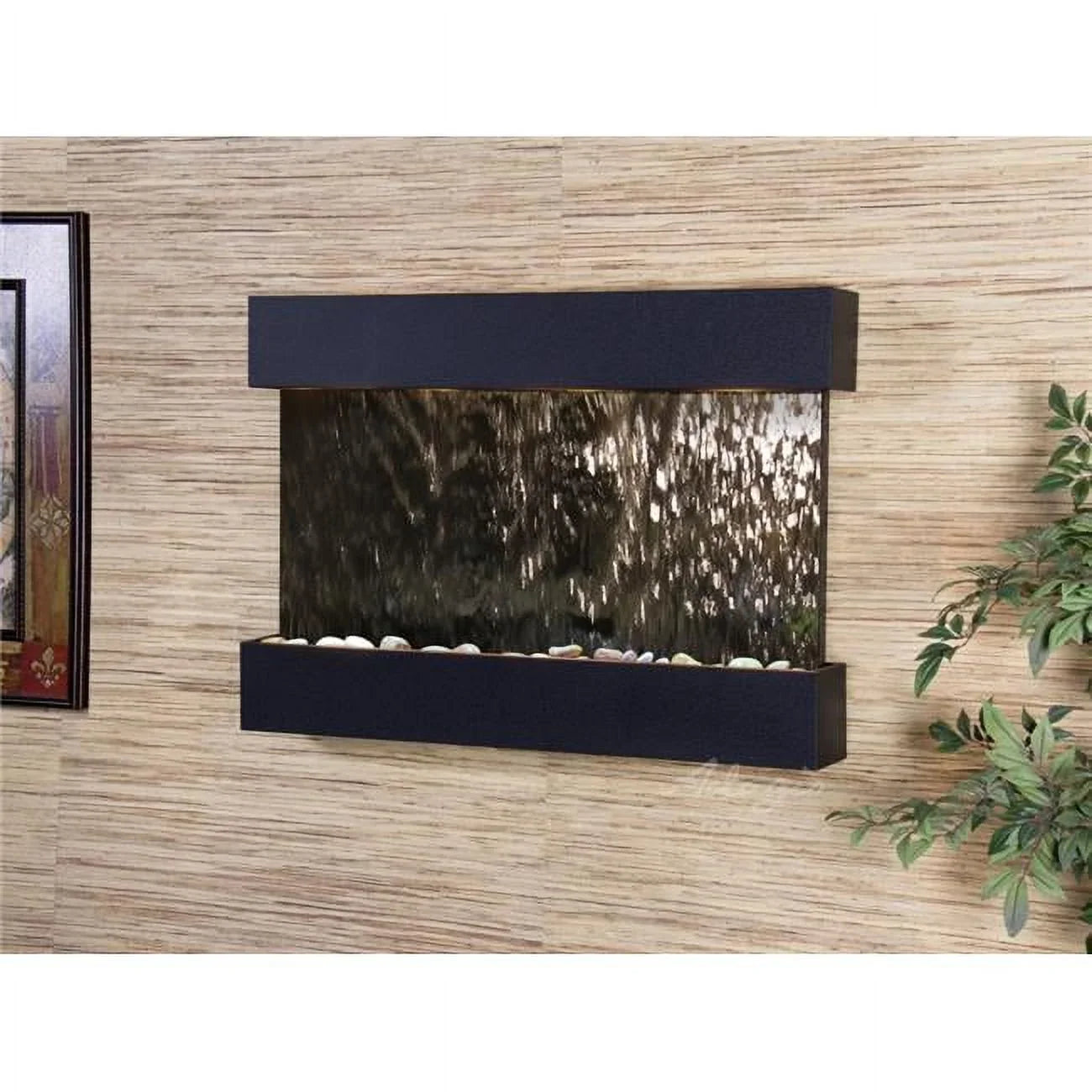 Adagio RCSize1740 Reflection Creek Textured Black Sizeilver Mirror Wall Fountain