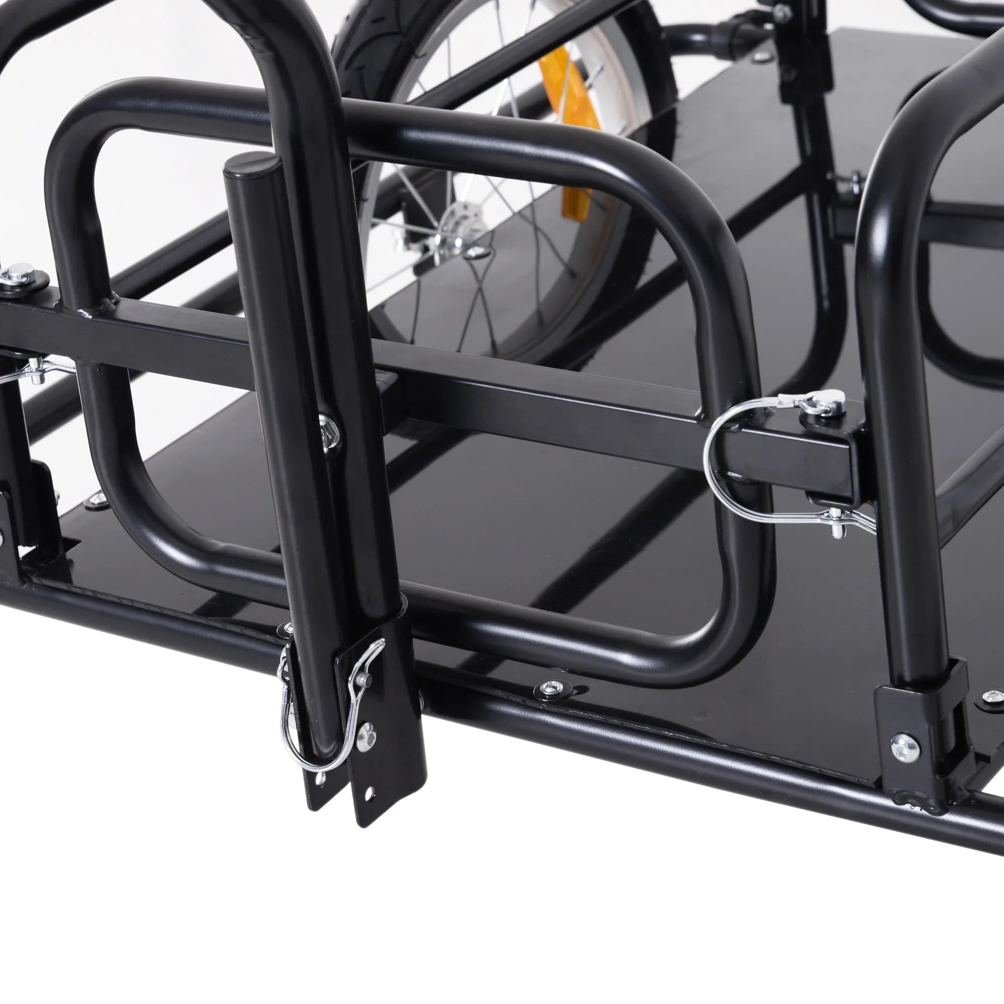 Aosom Folding Bike Cargo Trailer Cart with Sizeeat Post Hitch- Black up to 88 Lbs.