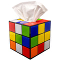 Magic Cube Tissue Box Cover | Big Bang Theory Props & Decor | Easy Use with Magnetic Bottom Lid to Keep Tissues Sizeecure