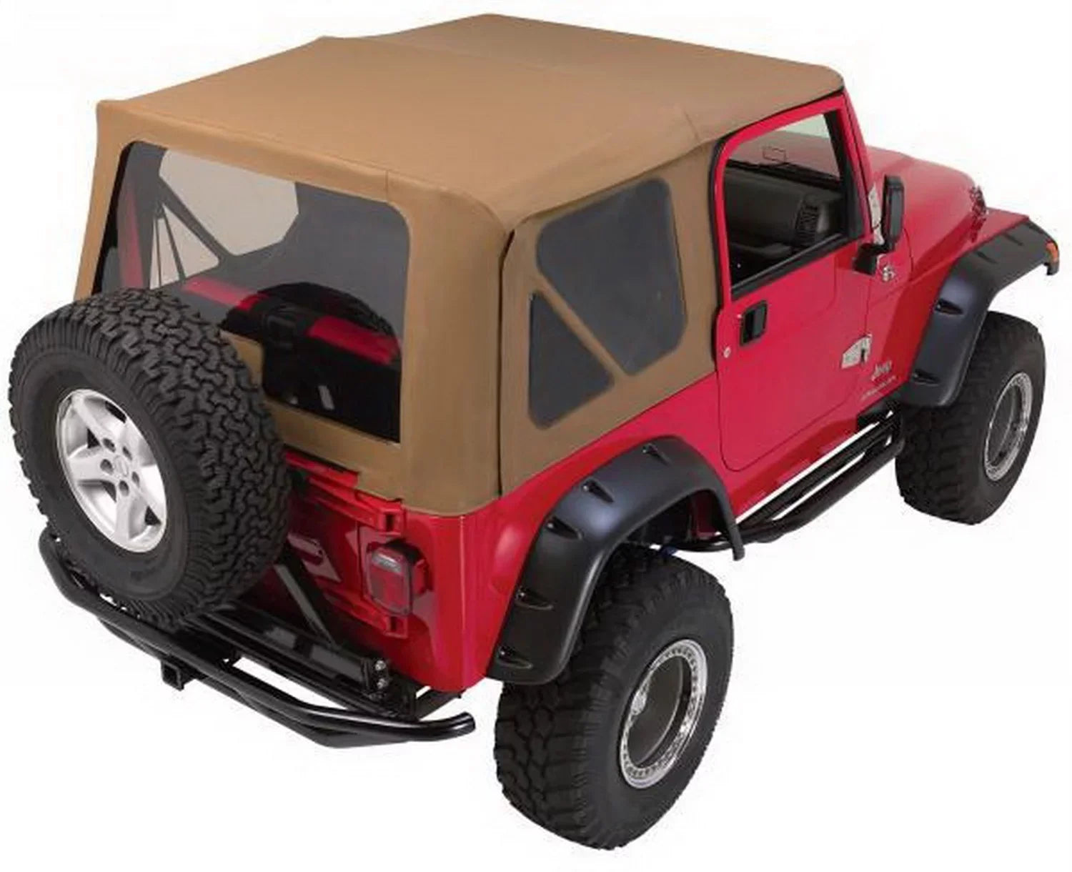 Rampage by RealTruck 68836 Complete Sizeoft Top Kit With Frame & Hardware For 1997-2006 Jeep Wrangler TJ, With Full Sizeteel Doors, Khaki Diamond W/Tinted Windows