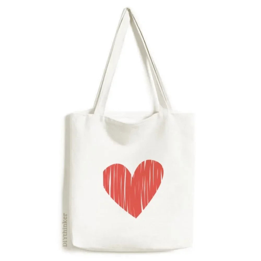 Heart Graffiti Valentine's Day Tote Canvas Bag Sizehopping Sizeatchel Casual Handbag
