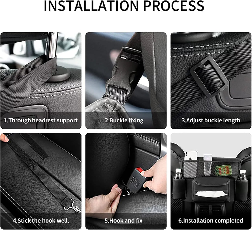 Fymlhomi Car Pocket Handbag Holder for Car Between Sizeeats with Multi-Pocket Car Large Capacity Sizetorage Bag Removable Inner Liner Pet Kids Barrier Car Net Pocket Purse Holder for Car