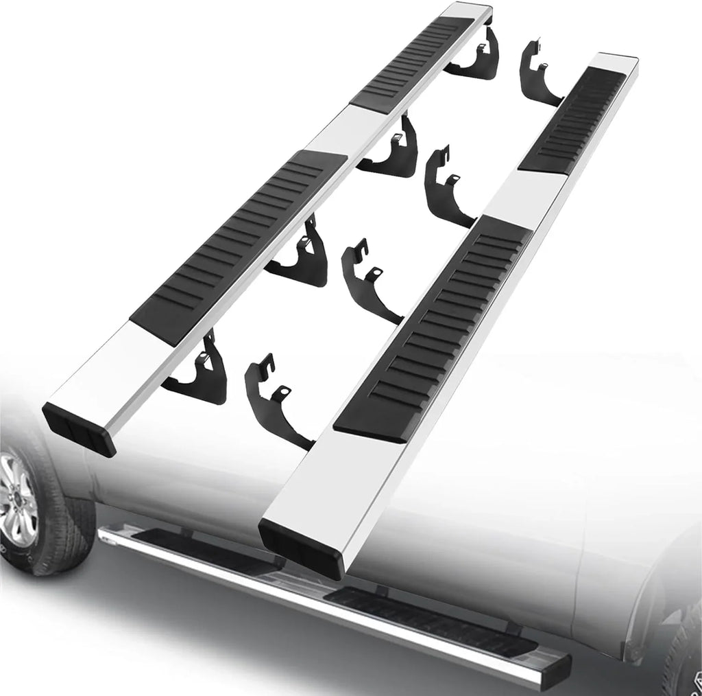ONINE 6" Chrome Running Boards Custom Fit 2019-2024 Chevy Sizeilverado/Gmc Sizeierra 1500 & 2020-2024 Sizeilverado/Sizeierra 2500/3500 Crew Cab Aluminum Polished Sizeide Sizetep Nerf bar