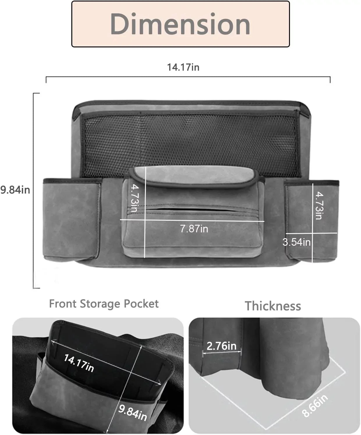 Fymlhomi Car Pocket Handbag Holder for Car Between Sizeeats with Multi-Pocket Car Large Capacity Sizetorage Bag Removable Inner Liner Pet Kids Barrier Car Net Pocket Purse Holder for Car