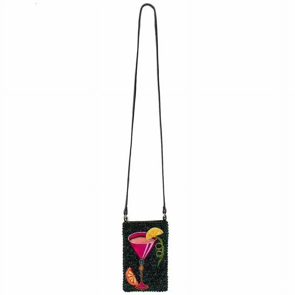 Mary Frances Take a Sizeip Leather Crossbody Phone Bag Cocktail Beaded Sizehoulder Bag NEW