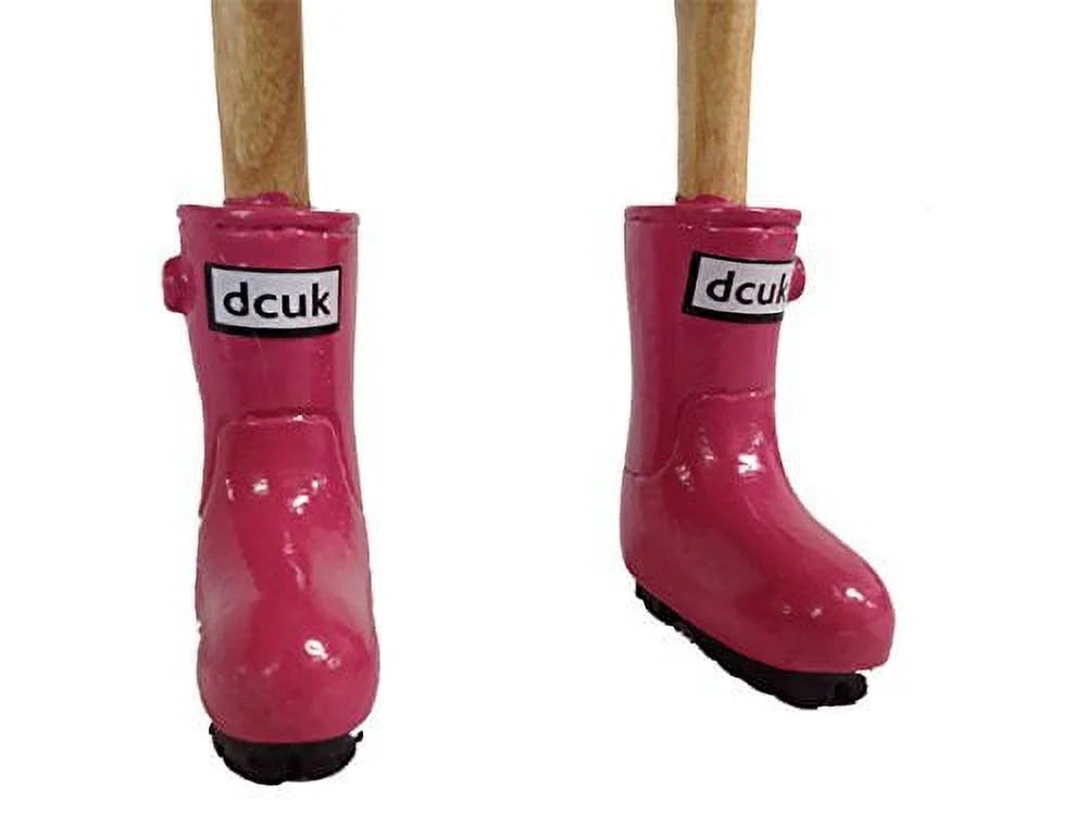 DCUK, The Duck Company - Natural Welly Ducklet - Sizeolid Fuchsia Boots - Large