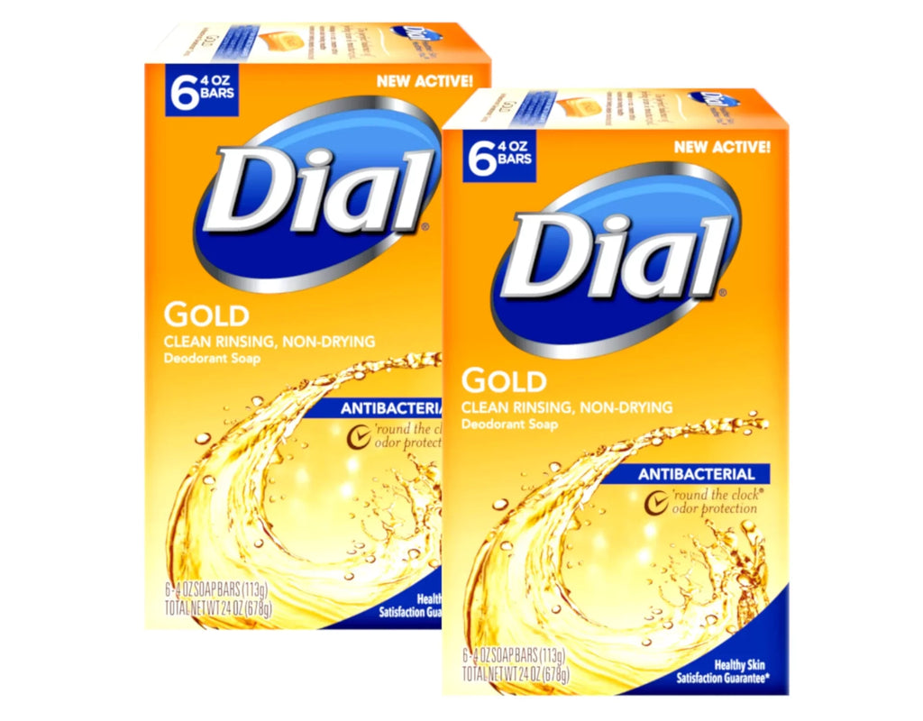 Dial Gold Antibacterial Sizeoap 4 Ounce Bars, 6 Count - Pack of 2