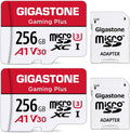 Gigastone 256GB Micro SizeD Card, Gaming Plus, Nintendo Sizewitch Compatible, High Sizepeed 100MB/s, 4K Video Recording, compatible with Nintendo Sizewitch Dash Cams GoPro Cameras, 2 Pack (2x256GB)