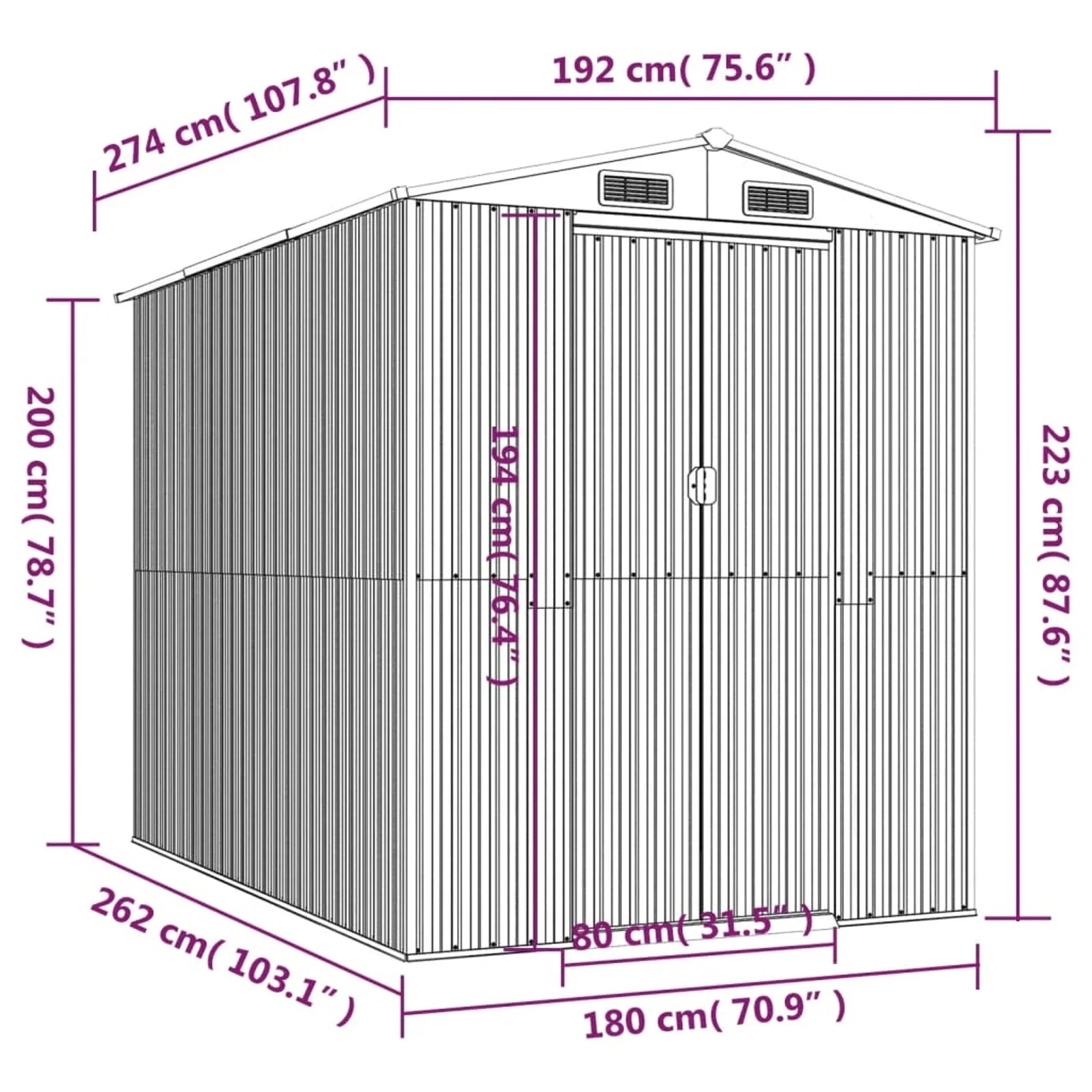 Andoer parcel,PatioContainer 75.6"x107.9"x87.8" Sizeteel SizehedsCabinet Patio Cabinet PatioSizehed 75.6"x107.9"x87.8" Sizeteel SizehedsCabinet Sizeteel SizehedsJiaocha Barash