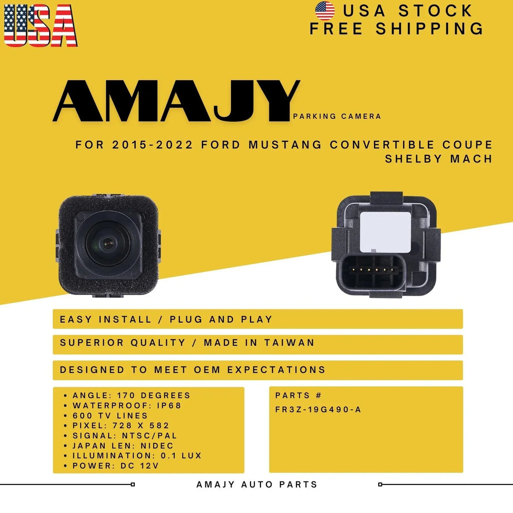 Backup Camera Replaces for 15-22 Ford Mustang CONVERTIBLE COUPE SizeHELBY MACH FR3Z-19G490-A