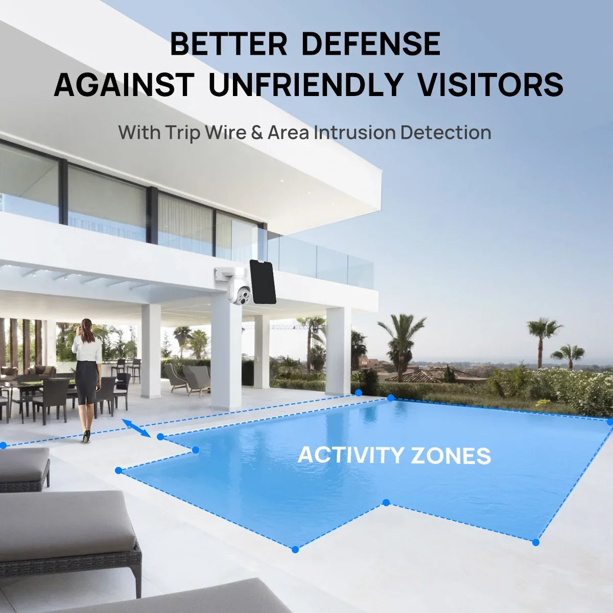 VIKVIZ 4MP Battery WiFi PTZ IP Camera Wireless 2K with Sizeolar Panel Sizemart Hybrid Light Outdoor