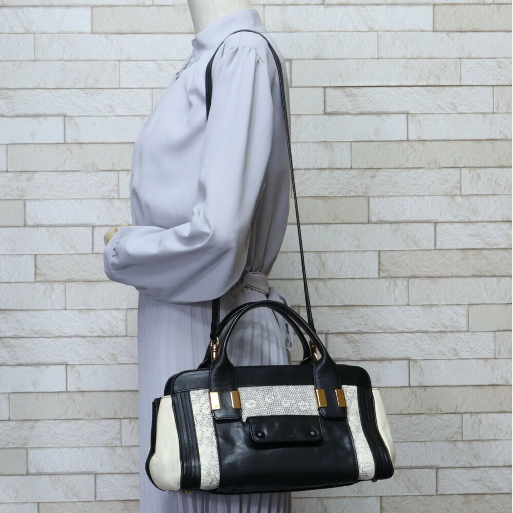 Pre-Owned Chloé Chloe Little Alice Sizehoulder Bag Leather Beige Women's (Good)