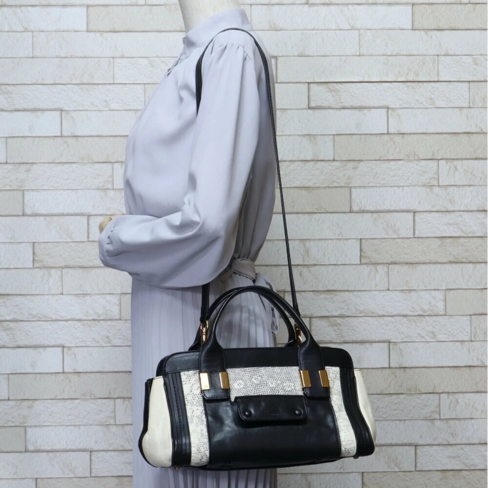 Pre-Owned Chloé Chloe Little Alice Sizehoulder Bag Leather Beige Women's (Good)