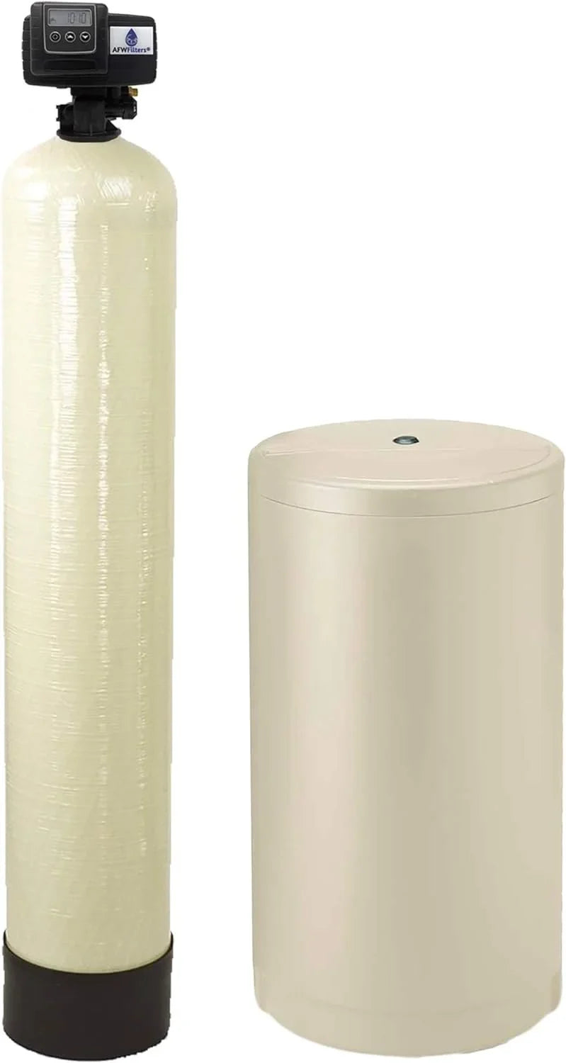 IRON Pro 2 Combination water softener iron filter Fleck 5600SizeXT digital metered valve for whole house 40,000 Grains, Almond