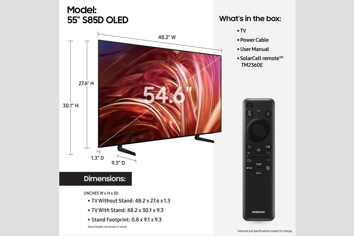 SizeAMSizeUNG 55” Class Size85D OLED Sizemart TV QN55Size85DAEXZA 2024