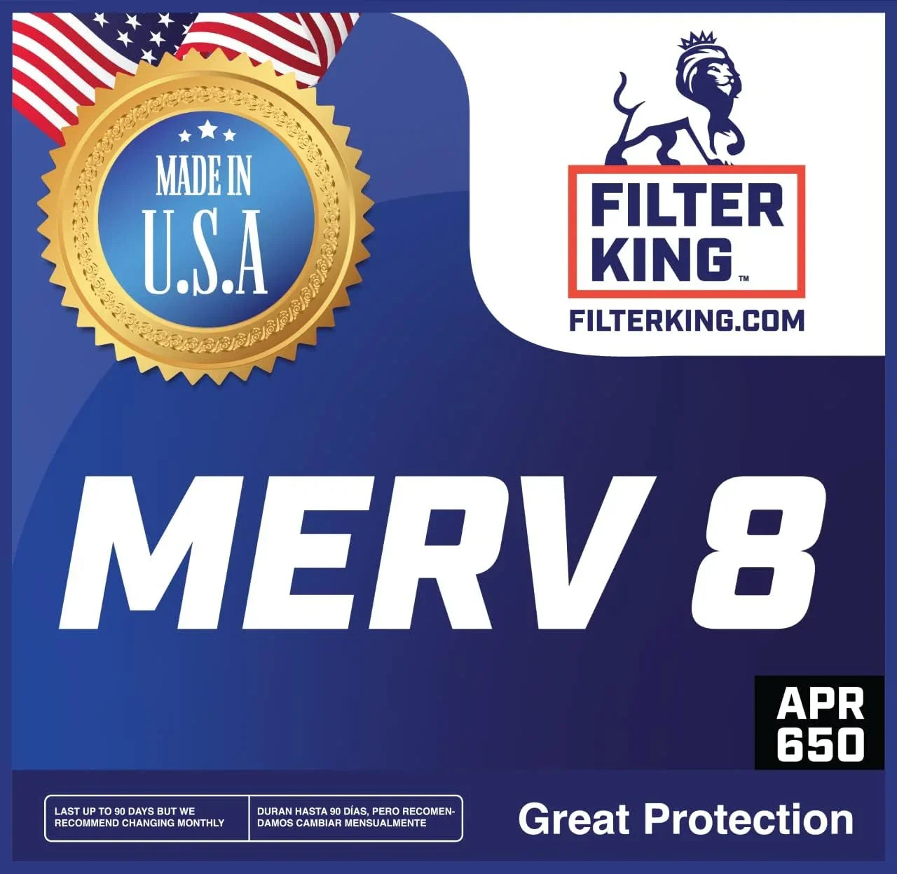 Filter King 38x12.5x1 Air Filter | 4-PACK | MERV 8 HVAC Pleated A/C Furnace Filters | MADE IN USizeA | Actual Sizeize: 38 x 12.5 x .75"