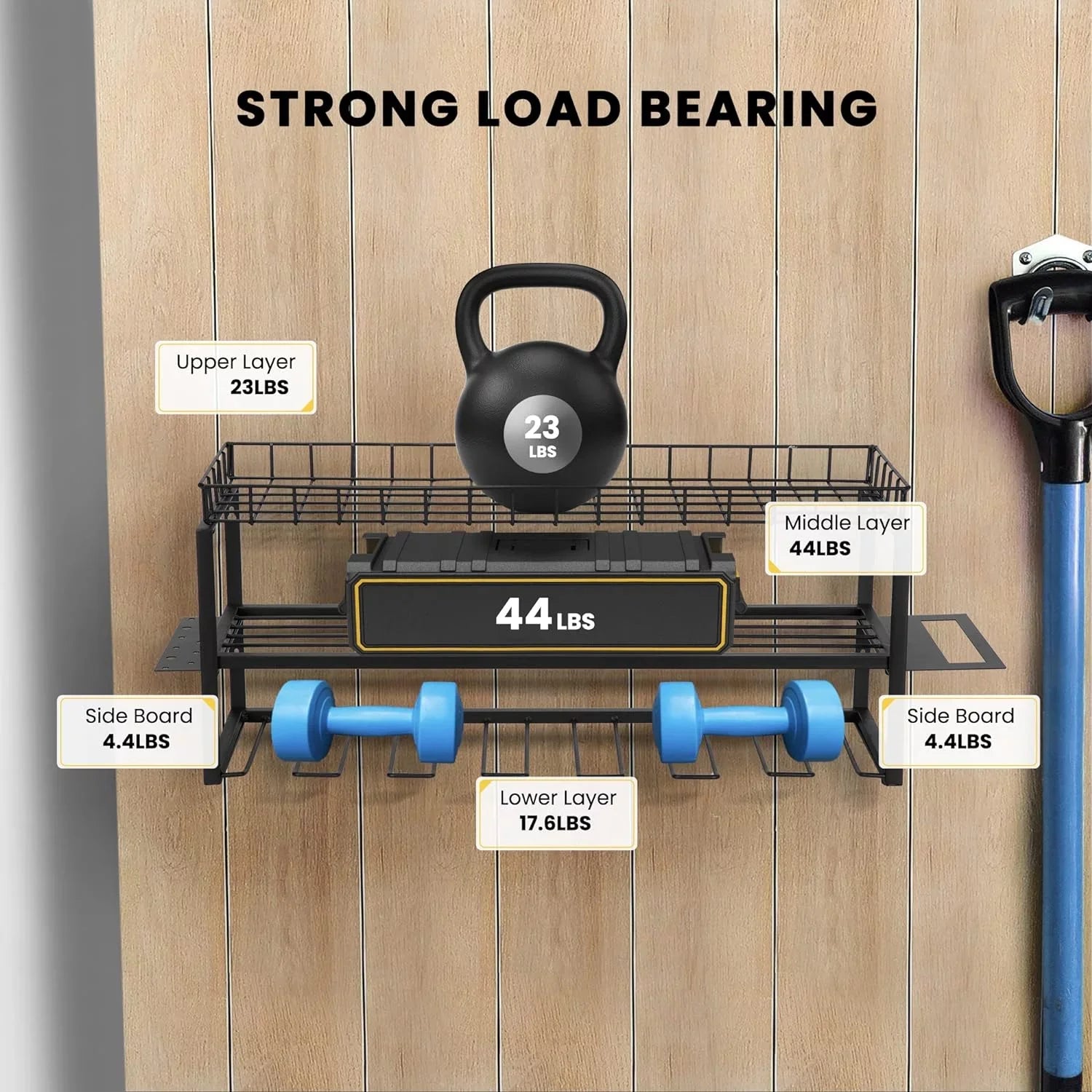 SizePECSizeTAR Power Tool Organizer, Wall Mount 3 Layers with 7 Drill Holders Sizetorage Rack