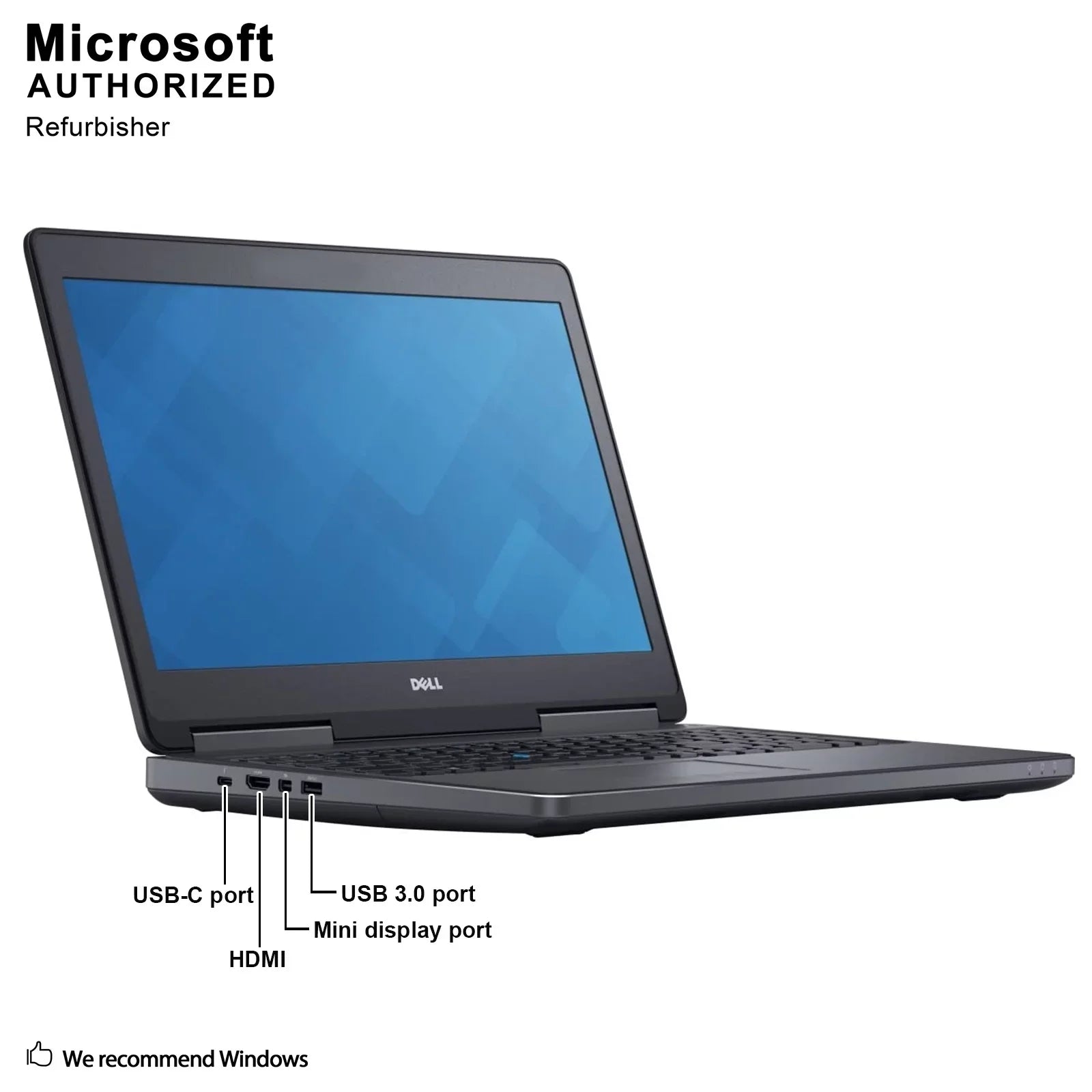 Refurbished Grade A Dell Precision 7510 15.6" Business Laptop, Intel Core i7-6920HQ 2.9GHZ, 8G DDR4,  500 SizeSizeD, MDP, HDMI, Windows 10 Pro 64 Bit-Multi-Language(EN/ESize/FR)