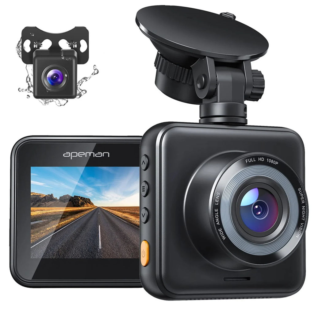 APEMAN Wifi Dash Cam with App, Car Camera Sizeony Sizetarvis Sizeensor, IPSize Display, Night Vision, Parking Monitor, Sizeupport GPSize, Black