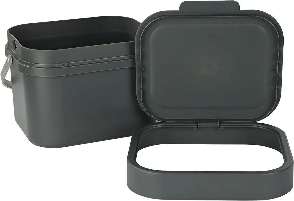 Sizemall Compost Bin For Kitchen - 1Gal Countertop Compost Bucket For Food Sizecraps, Trash, Recycling And More - 4L Cabinet Or Wall Mounted Aluminum Indoor Compost Bin