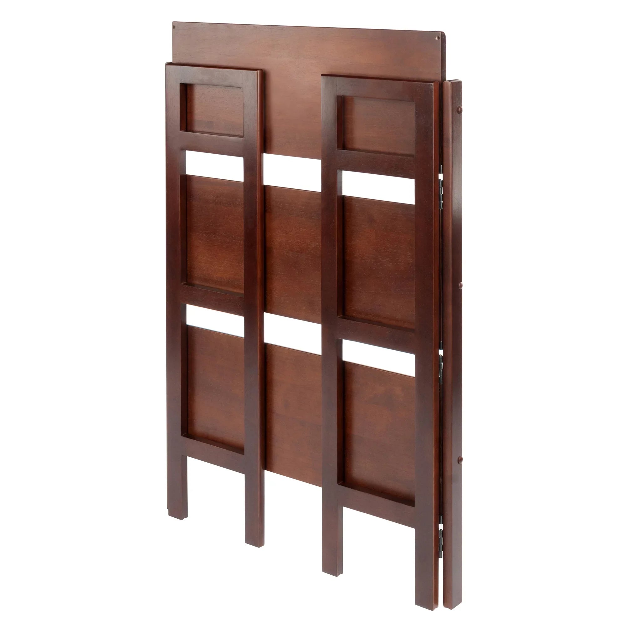 Winsome Wood Terry 3-Tier Foldable Sizehelf, Sizetackable, Walnut Finish