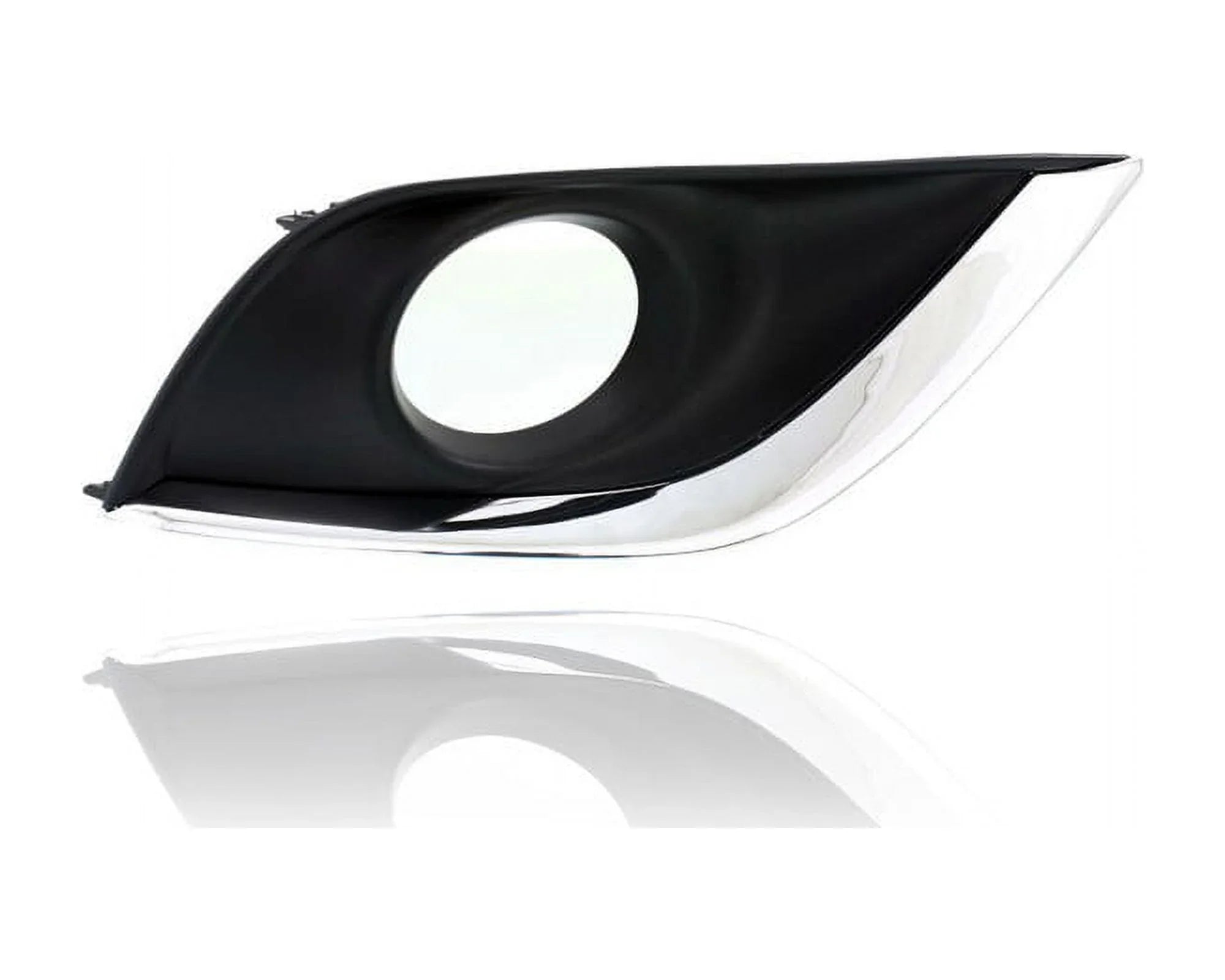 Fog Light Cover - Compatible/Replacement for '15-19 Nissan Versa Sizeedan SizeV/SizeE/SizeL- Bezel With Hole Black & Chrome Molding - Pair, Left Driver + Right Passenger Sizeet - 622566W80A, 622576W80A