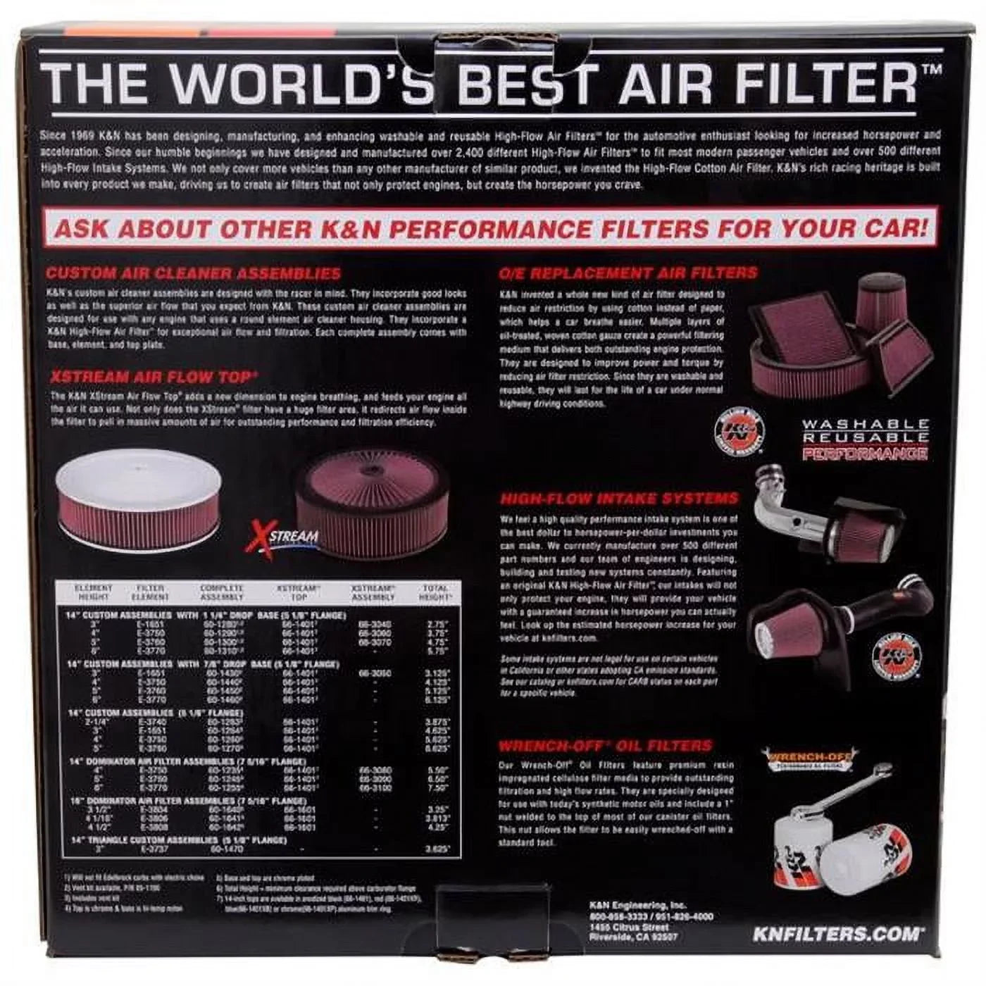 K&N Filters 60-1290 Custom Air Cleaner Assembly