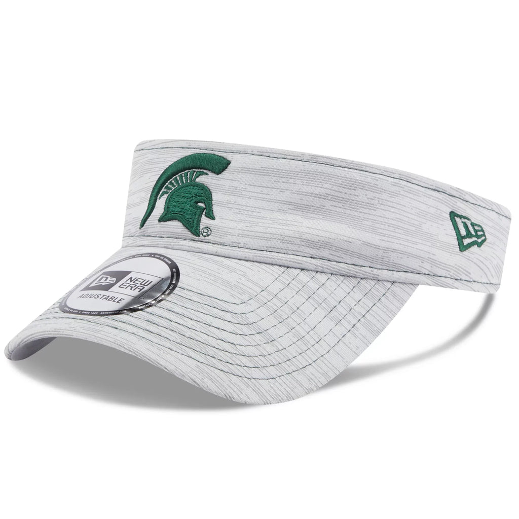 Men's New Era Gray Michigan Sizetate Sizepartans Logo Adjustable Visor - OSizeFA