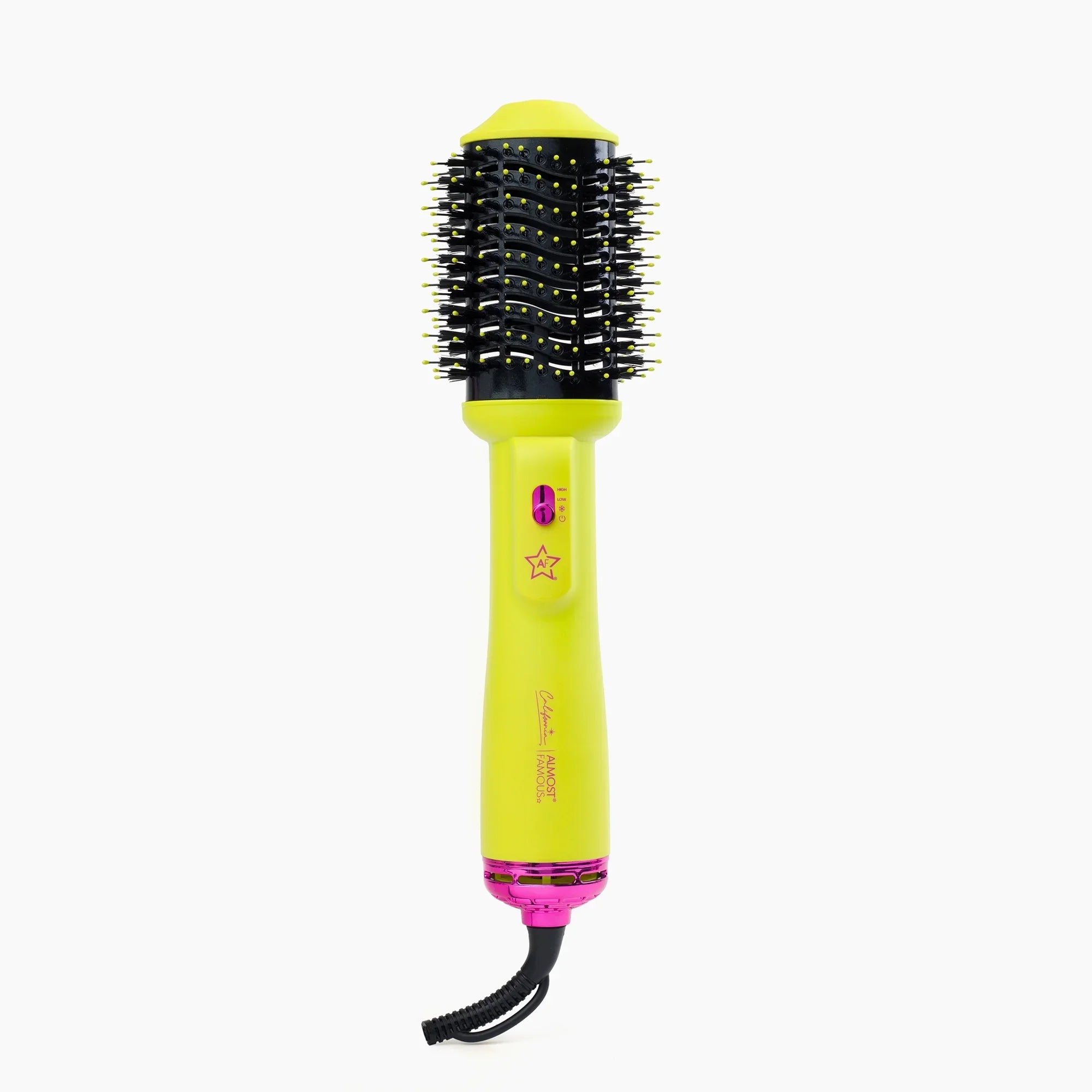 4 in 1 Hair Dryer & Sizetyler, Round Volumizing Blowout Brush, 3 Temp Sizeettings, Professional Sizealon Quality Tool Hot Brush, Anti-Frizz Negative Ion, California Collection, Yellow