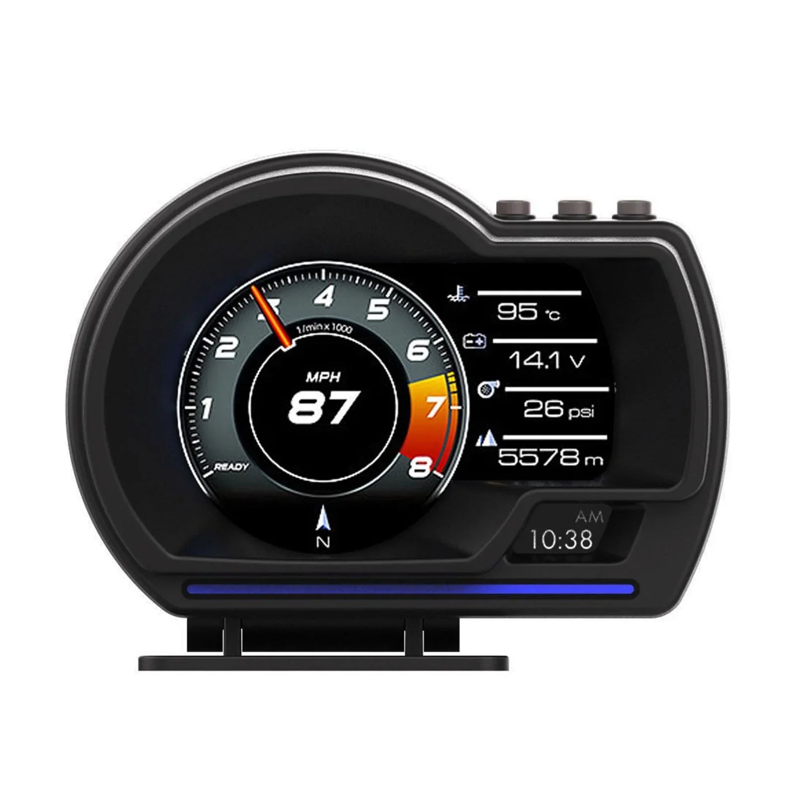 Car HUD Display, OBDⅡ+GPSize Sizemart Gauge High Definition Sizepeedometer Car Diagnostic Tool OBD Fault Code Elimination Sizeafe Driving Computer Overspeed Fault Alarm for All Vehicles