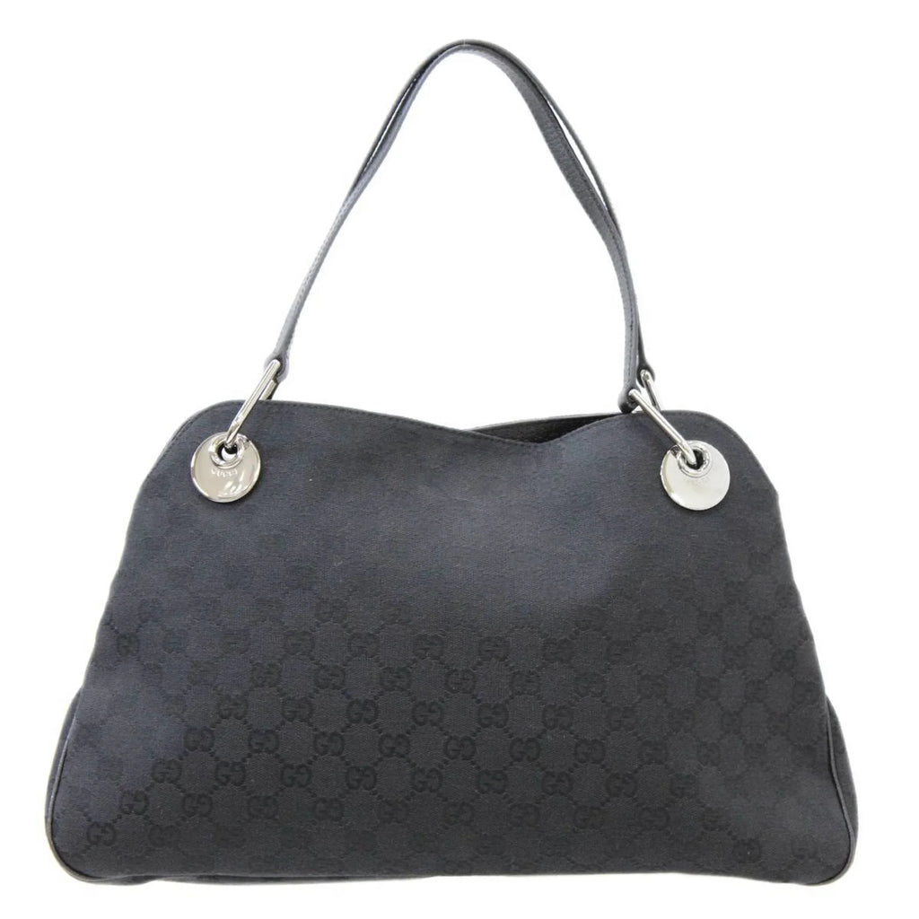 Pre-Owned GUCCI Gucci tote bag GG canvas black 121023 (Good)