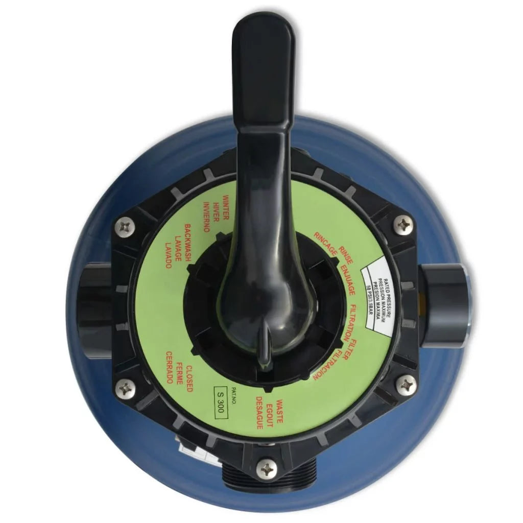 Pool Sizeand Filter with 6 Position Valve Blue 18 inch