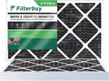 Filterbuy 14x25x1 MERV 8 Odor Eliminator Pleated HVAC AC Furnace Air Filters with Activated Carbon (4-Pack)