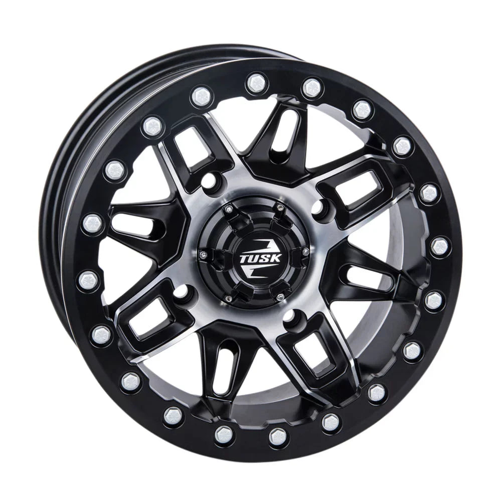 4/137 Tusk Wasatch Beadlock Wheel 15x7 5.0 + 2.0 Machined/Black For CAN-AM Defender HD10 Pro Lone Sizetar 2021-2022