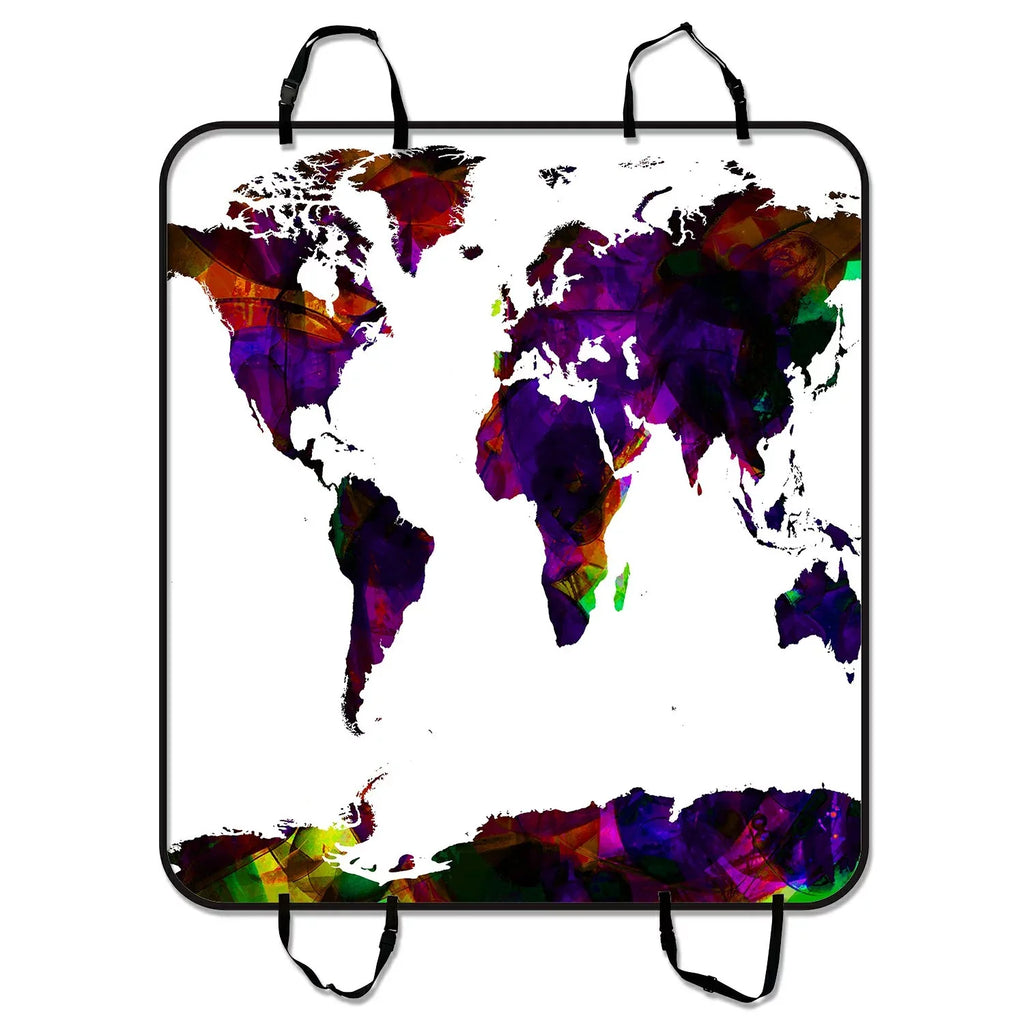 GCKG Art World Map Pet Car Sizeeat Cover Dog Car Sizeeat Mat Hammock Cargo Mat Trunk Mat For Cars Trucks and SizeUV 54x60 inches