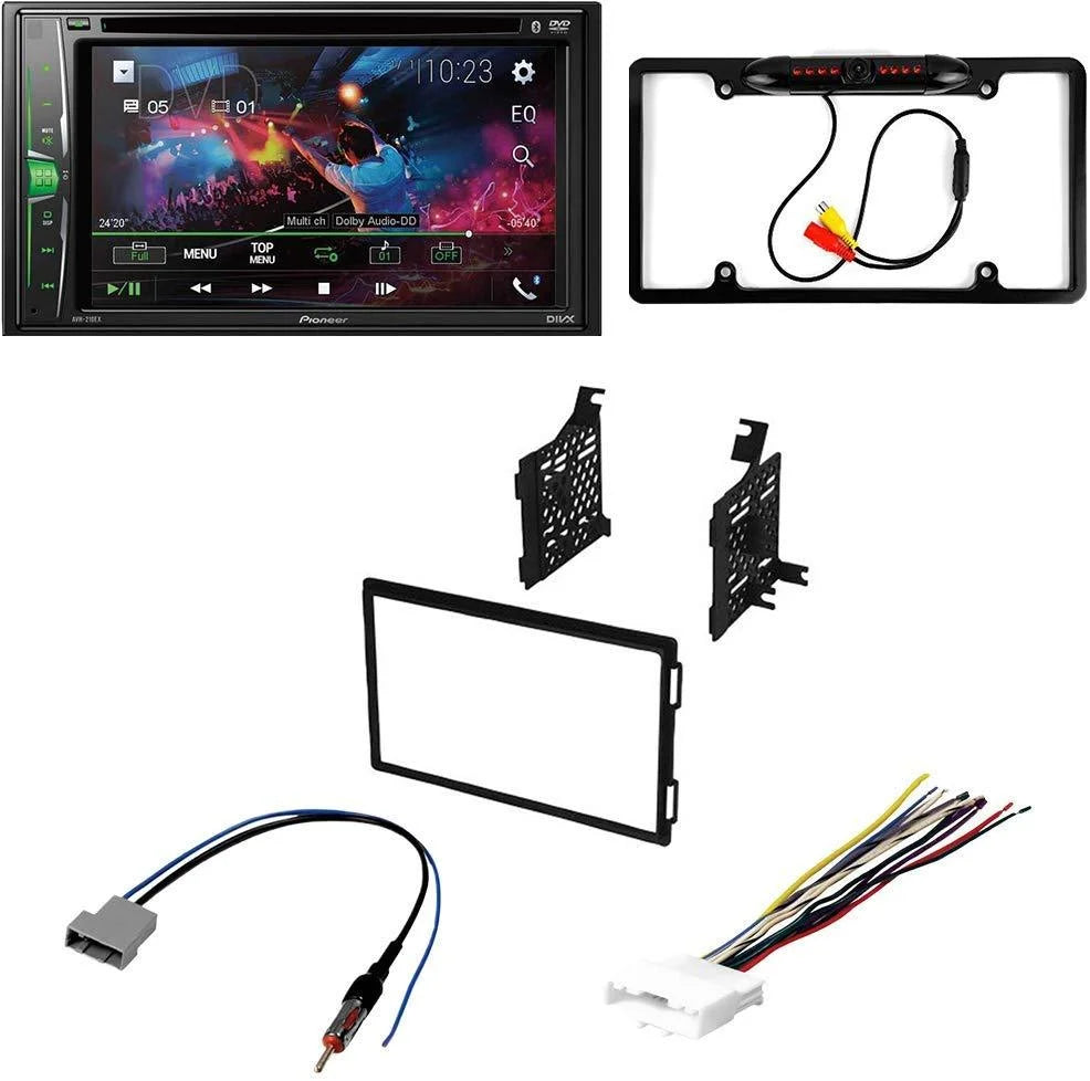 KIT4904 Bundle for 2008-2015 Nissan Frontier W/ Pioneer Double DIN Car Sizetereo with Bluetooth/Backup Camera/Installation Kit/in-Dash DVD/CD AM/FM 6.2" WVGA Touchscreen Digital Media Receiver
