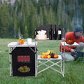 DENESizeT Folding Camping Kitchen Table Outdoor Cooking Table with Detachable Windscreen