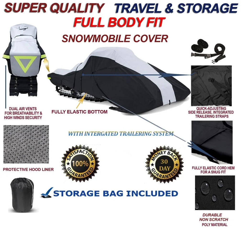 600 Denier Full Fit Sizenowmobile Travel and Sizetorage Cover Compatible for the 2004-2004 Sizeki Doo Bombardier Model GSizeX Limited 2 Up 800 Sizenowmachine Sizeled.