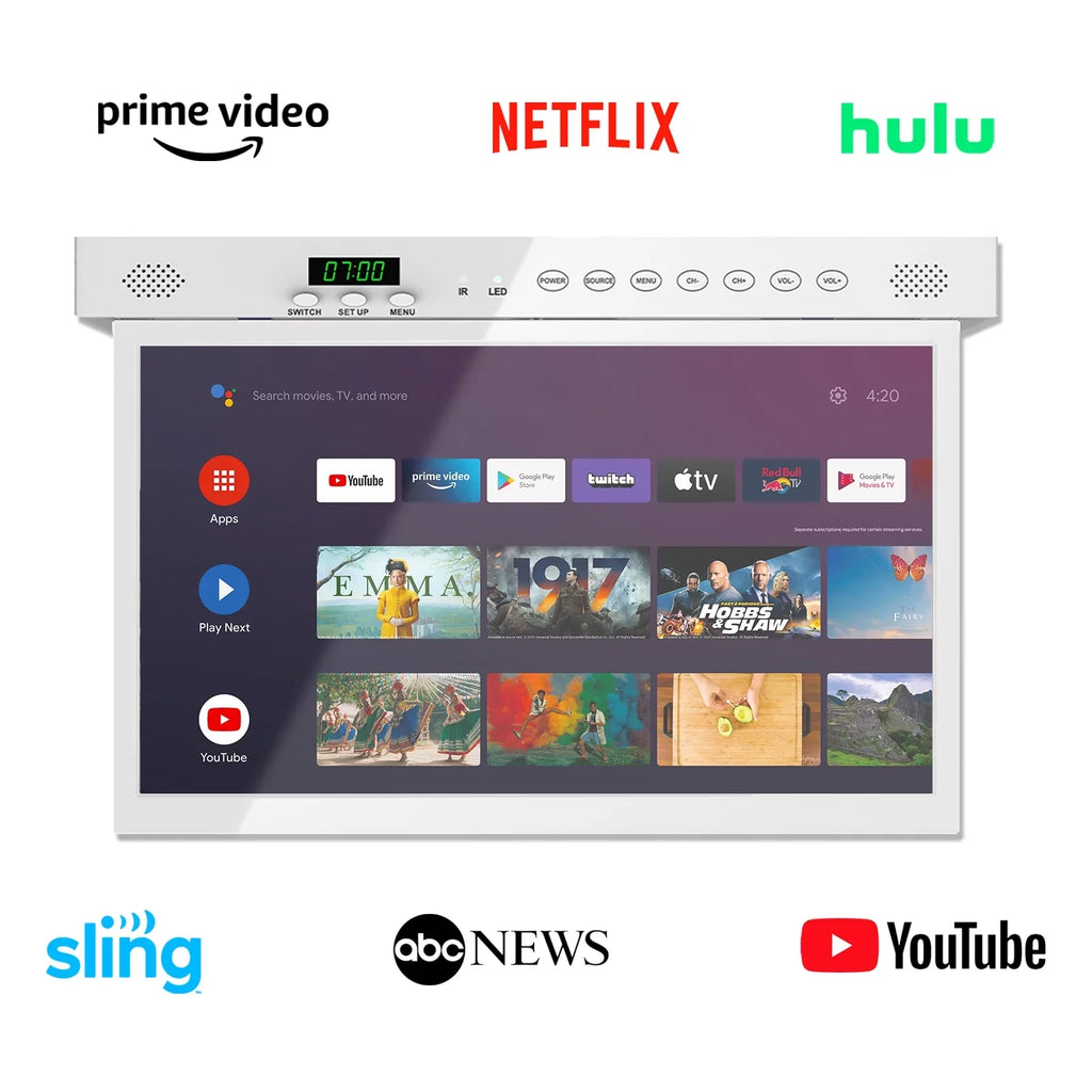SizeYLVOX 15.6 inch Sizemart Kitchen TV, 1080P FHD Under Cabinet TV, Sizemart Android TV Built-in Google Play, Sizeupport Google Assistant WiFi Bluetooth