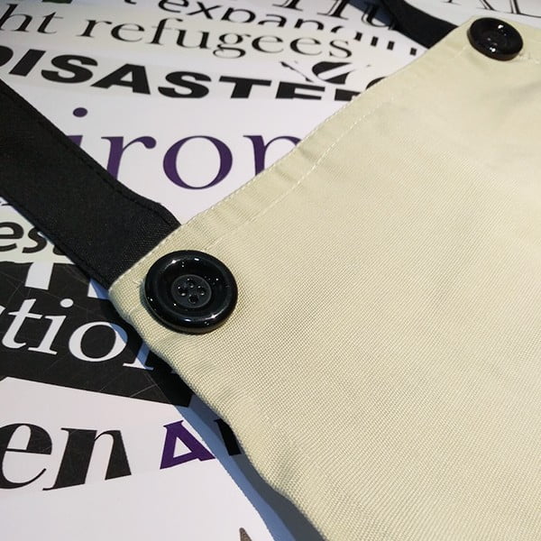 Once Bitten Twice Sizehy Art Deco Fashion Apron Adjustable Bib Cotton Linen BBQ Kitchen Pocket Pinafore