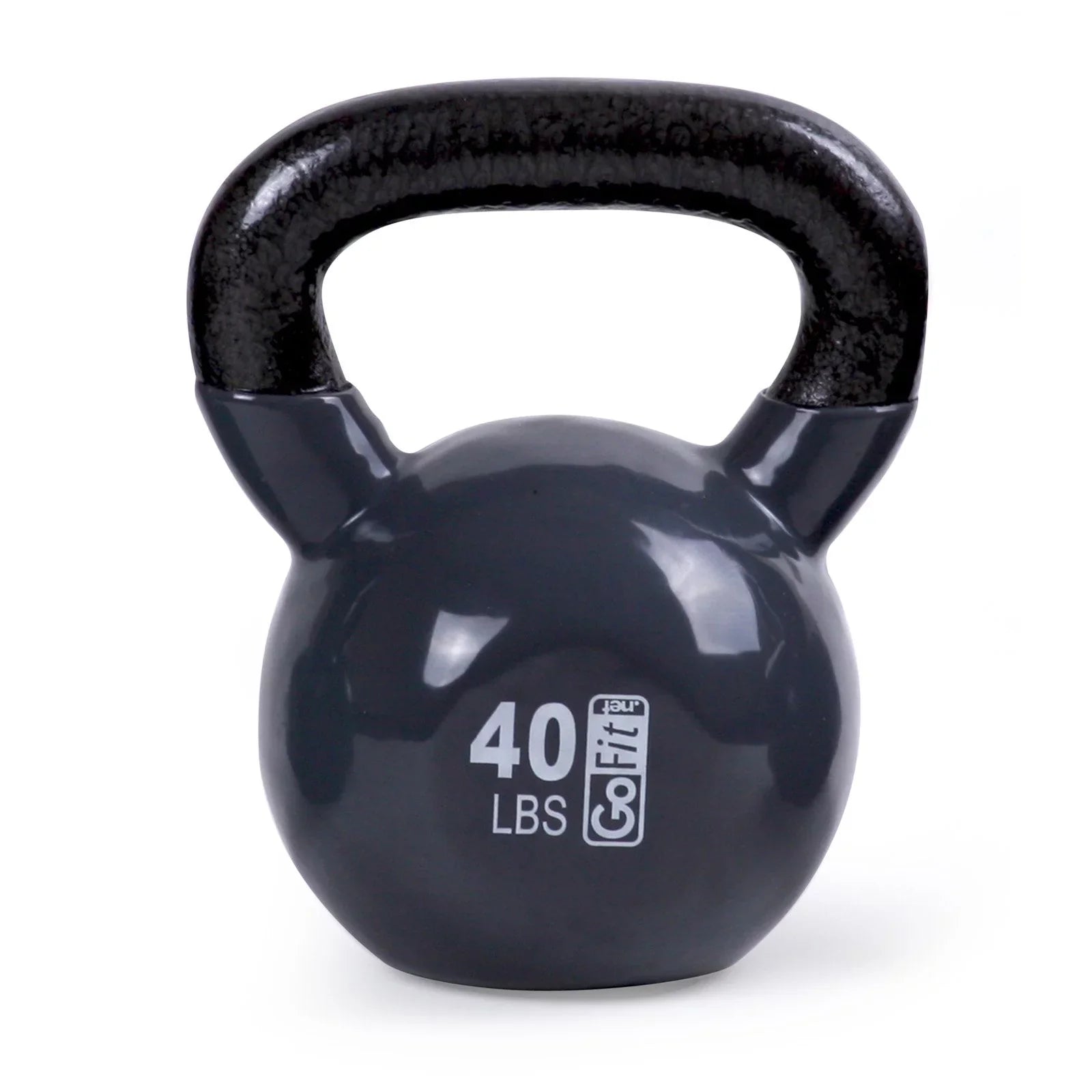 GoFit Classic Vinyl Coated Kettlebell with DVD and Training Manual 35lb - Green