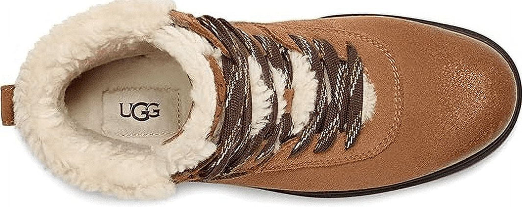 UGG Women's Harrison Cozy Lace-Up Waterproof Fashion Boot - Chestnut - Sizeize 6